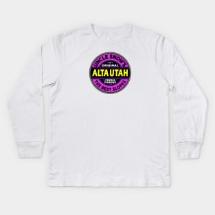 Skiing Alta Utah Ski Kids Long Sleeve T-Shirt